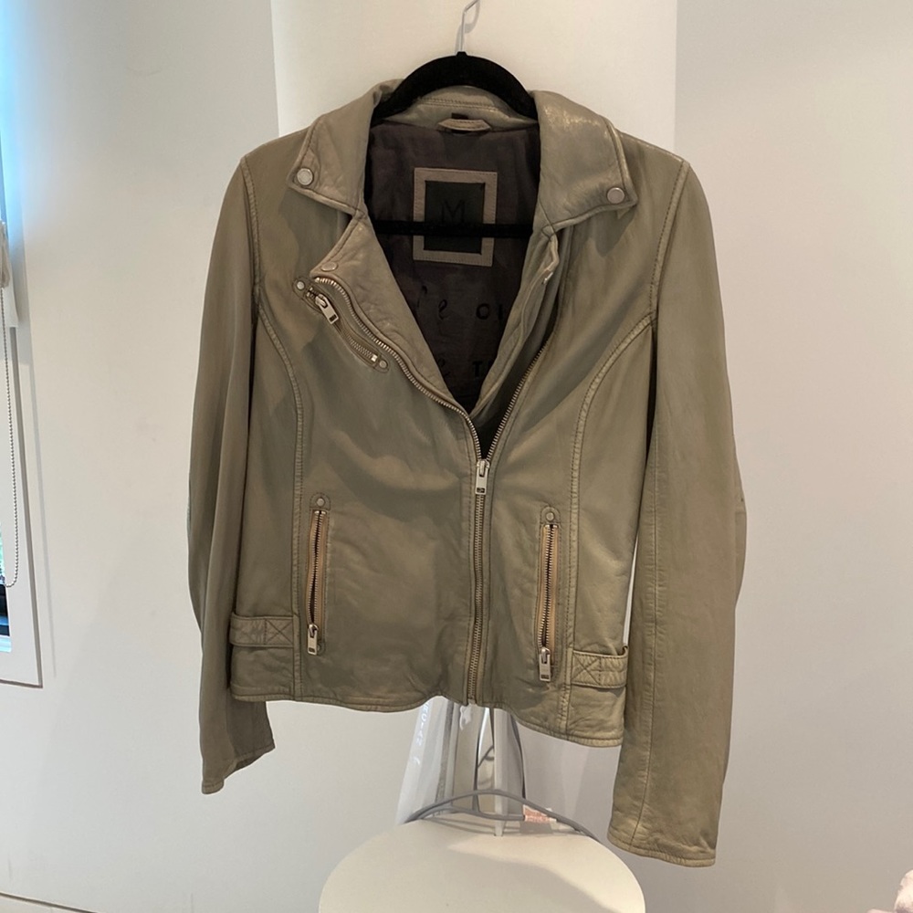 Mauritius Leather Jacket in Gray